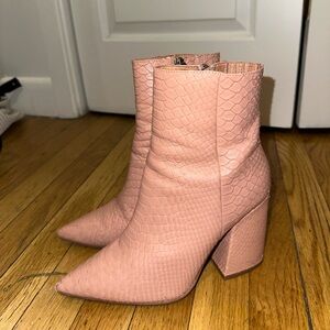 Alias Mae genuine leather croc skin style mid calf boots